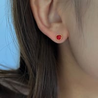 Image 2 of Sweet red heart earring