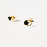 Image 1 of Sweet black heart earring