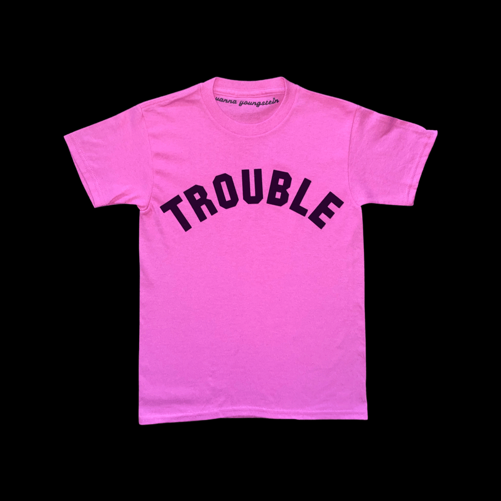 Image of TROUBLE TEE BRIGHT PINK