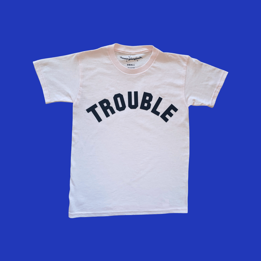 Image of Light Pink Trouble Tee NEW 