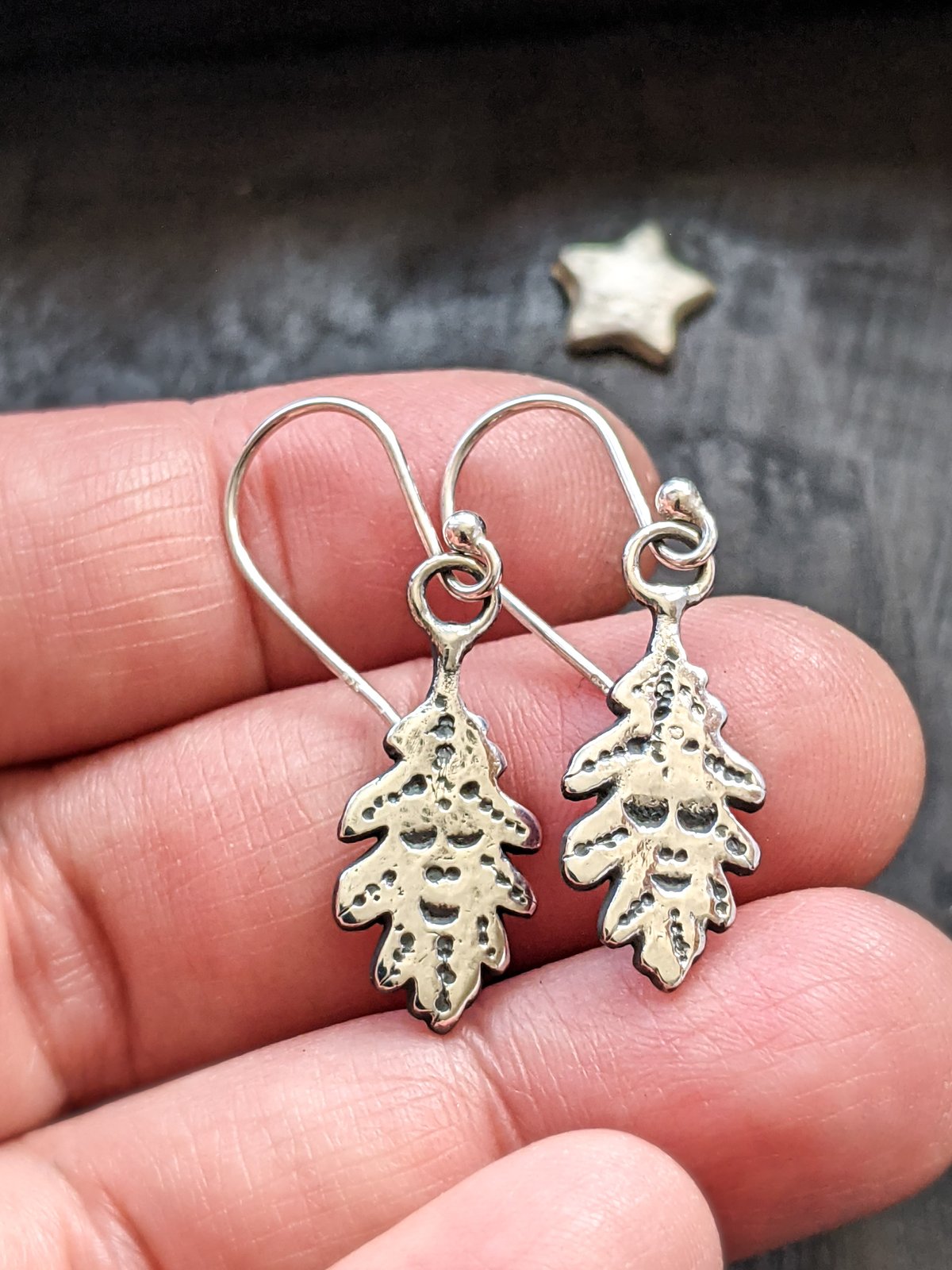 Old Oak Spirits recycled silver earrings
