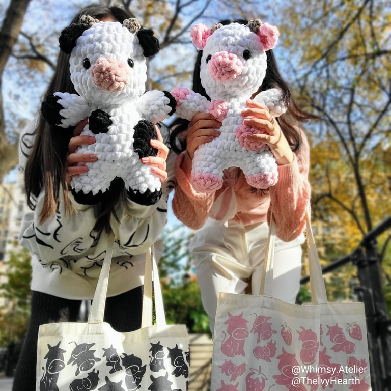 Large Crochet Cow Stuffed Animal, Made to Order