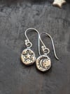 Night Magic moon & star recycled silver earrings