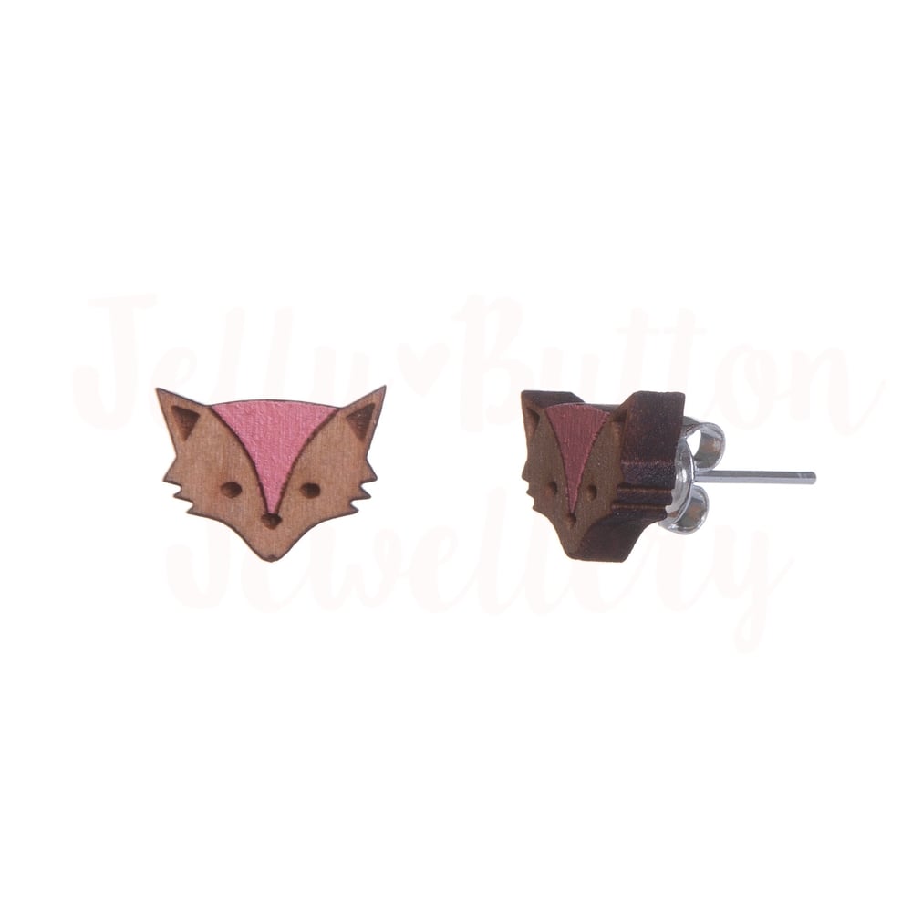 Image of Fox Wooden Earrings
