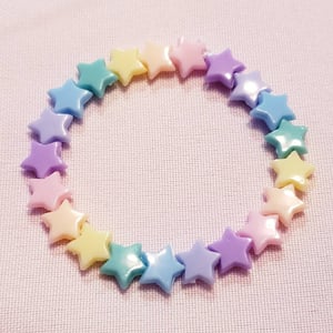 candy rainbow star beaded kandi bracelet