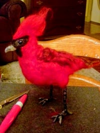 Image 3 of Needle felted cardinal birds