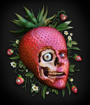 Image of Strawberry Skull Unisex Fleece Pullover **LIMITED EDITION**