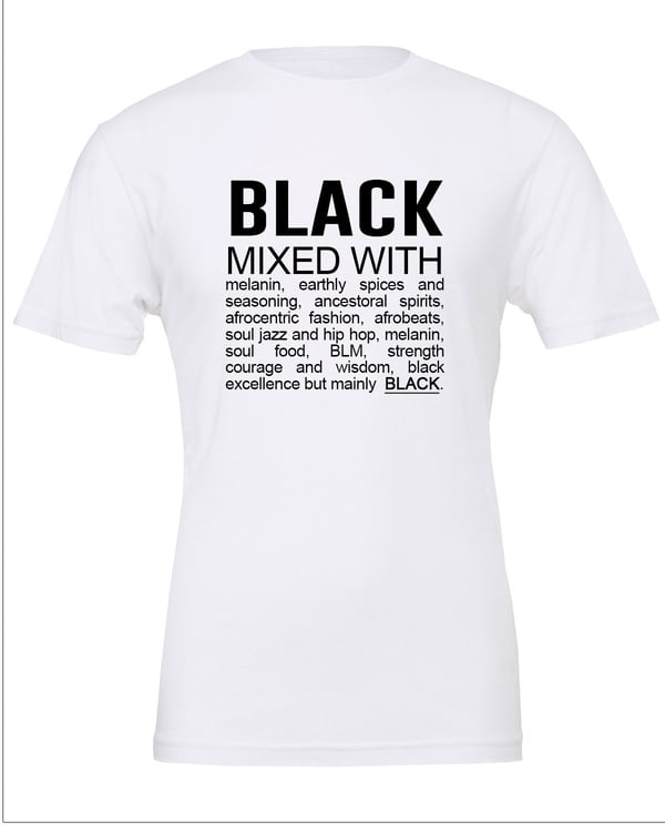 Image of Black mixed with...white tshirt 
