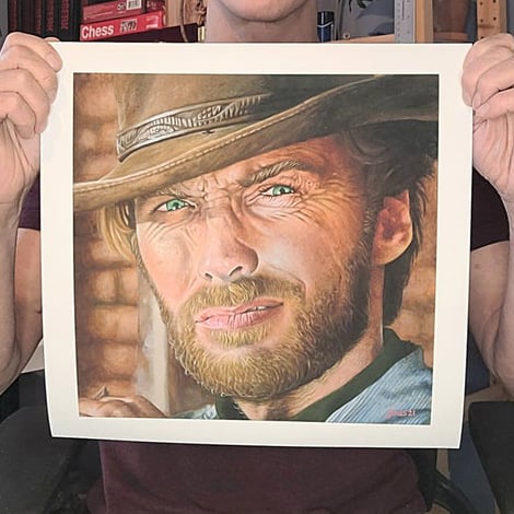 'Clint Eastwood Portrait' Giclée Print