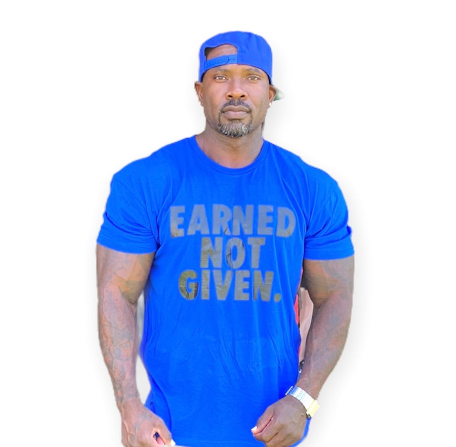 Image of Earned Not Given Tee (Royal Blue/Black)