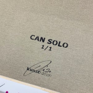 Image of "Can Solo" Unique 1/1 (magenta) on 60x60cm Deep Edge Canvas