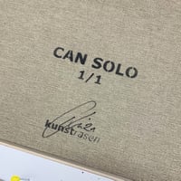 Image 5 of "Can Solo" Unique 1/1 (citrus) on 60x60cm Deep Edge Canvas