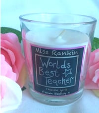 Personalised Best Teacher candle, teacher gift, thank you teacher gift