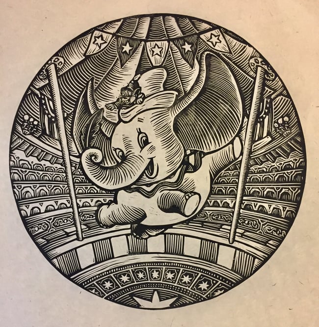 Dumbo Block Print