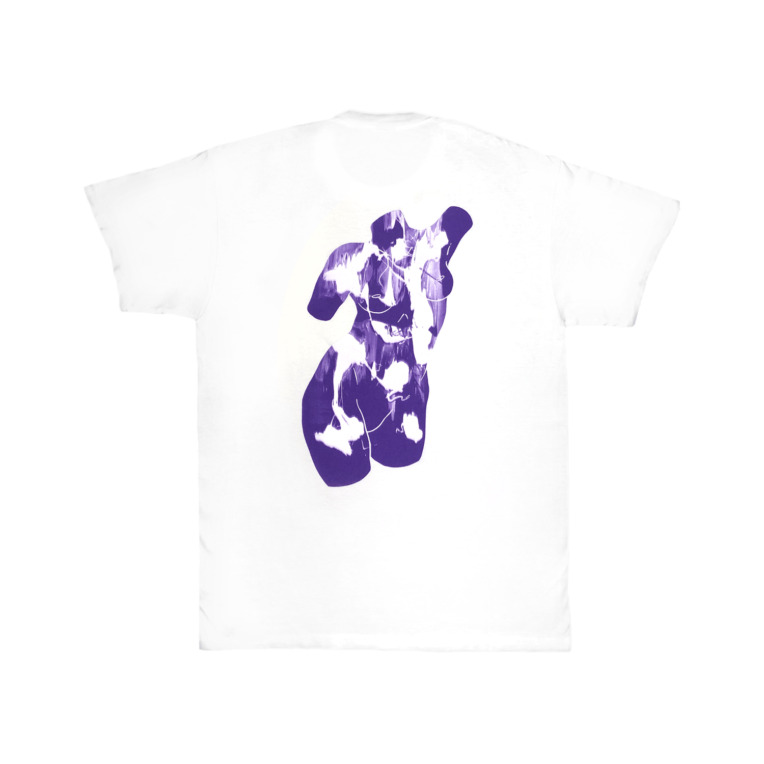 Image of Tee-shirt Blanc Marbre Violet