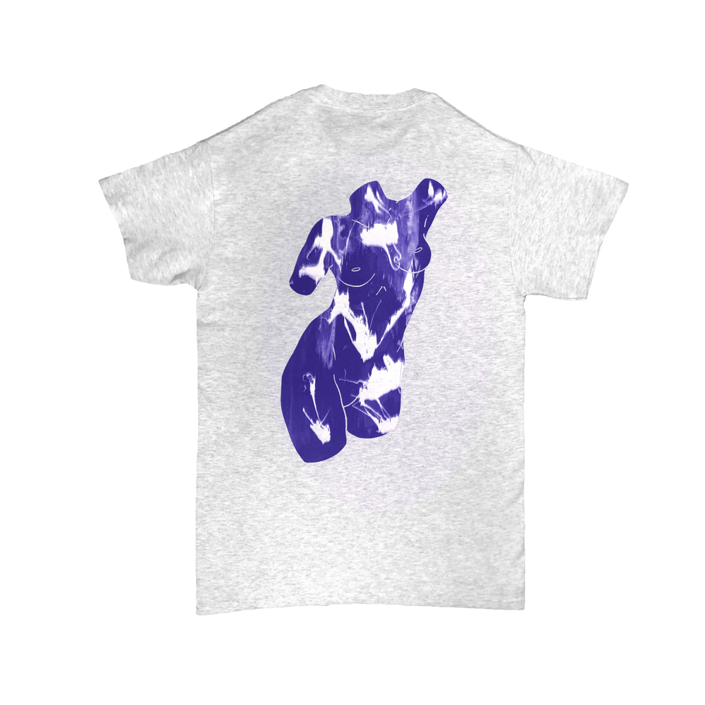 Image of Tee-shirt Gris Marbre Violet 