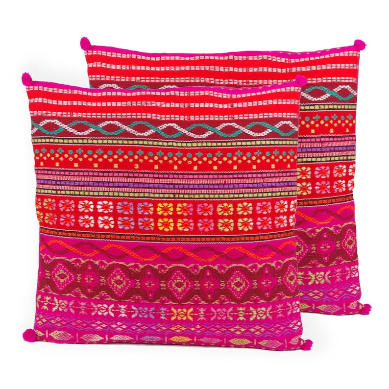 Image of Pair of Pink Handmade Pillows