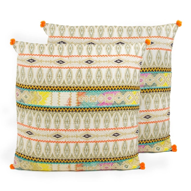 Image of Pair of Beige Handmade Pillows