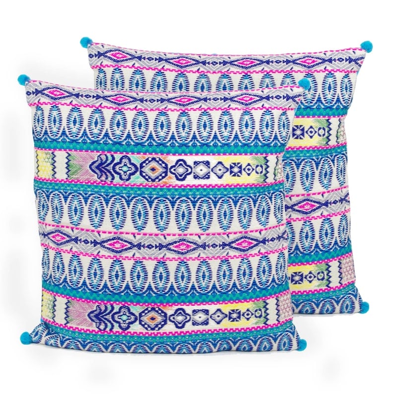 Image of Pair of Blue Handmade Pillows