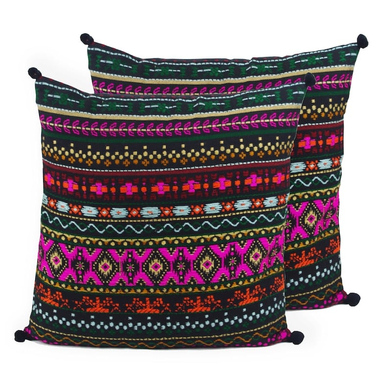 Image of Pair of Brown Handmade Pillows