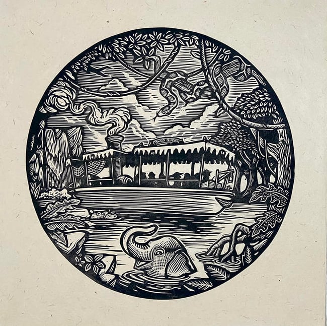 Jungle Cruise Block Print