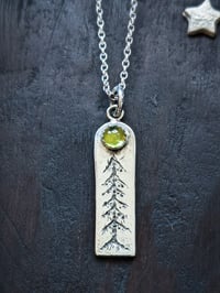 Image 1 of Frozen Pine peridot & recycled silver pendant