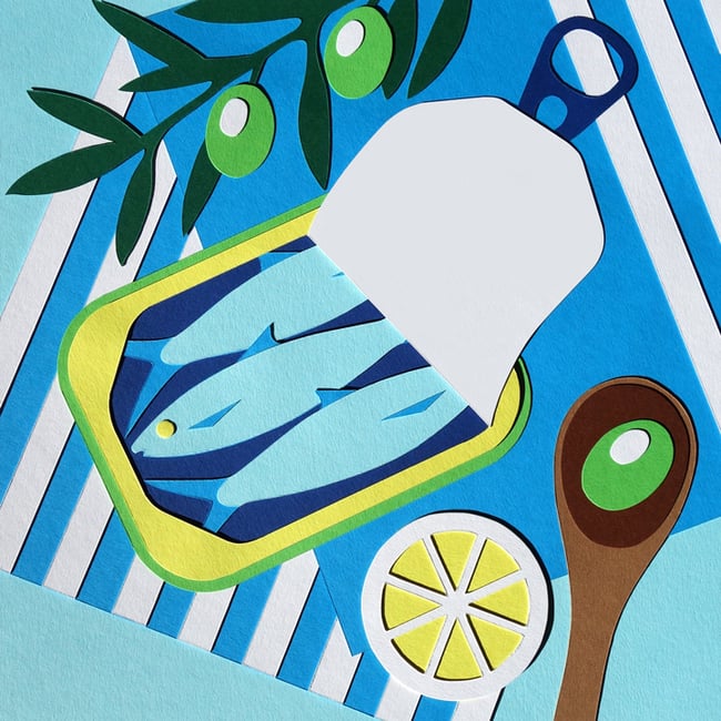 Sardines à l'huile d'olive - Tableau en série limitée