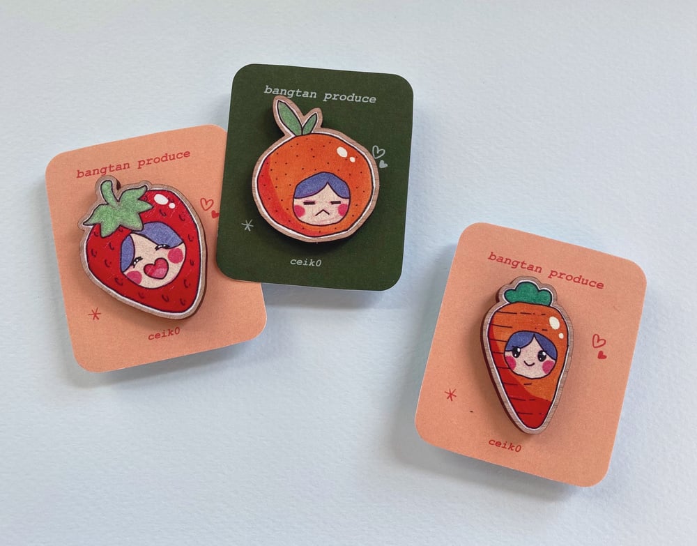 Image of Bangtan Produce Wooden Pins