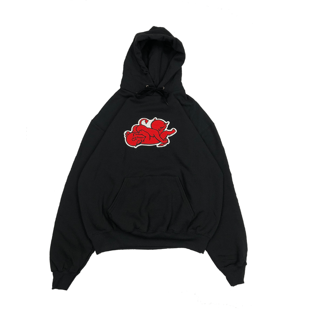 Dinner For Two Embroidered Hoodie (Black)
