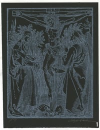 Image 2 of Christ on the Cross between the Virgin and Saint John - White on black