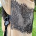 Image of Black & Light Mocha "Elisabeth" Sheer Dressing Gown w/ Lace