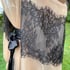 Black & Light Mocha "Elisabeth" Sheer Dressing Gown w/ Lace Image 4