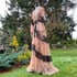 Black & Light Mocha "Elisabeth" Sheer Dressing Gown w/ Lace Image 2