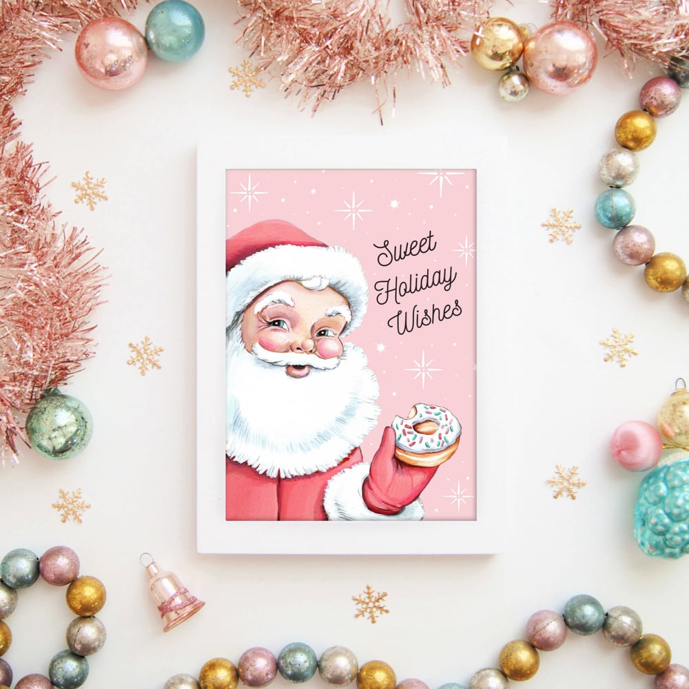 Image of Sweet Holiday Wishes (pink) 5x7 mini print 