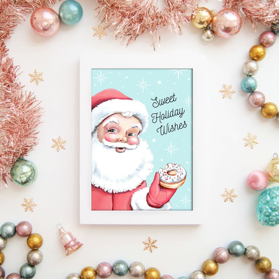 Image of Sweet Holiday Wishes (aqua) 5x7 mini print 