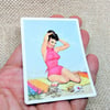 Vintage Pinup Beach Sticker
