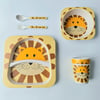 Kids bamboo fibre tableware set 5 piece - lion