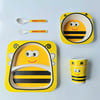 Kids bamboo fibre tableware set 5 piece - bee