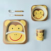 Kids bamboo fibre tableware set 5 piece - monkey 