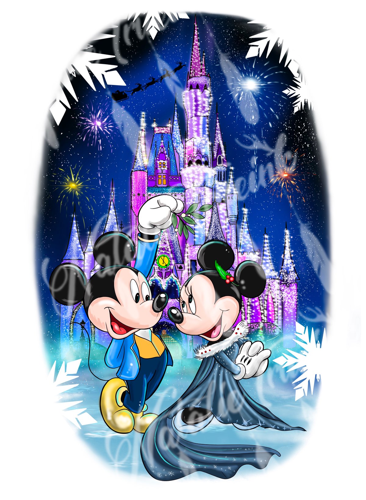 A4 Heavy Weight Mickey & Minnie Christmas Print