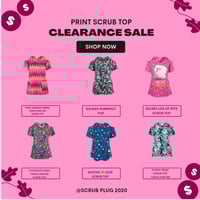 Image 3 of PRINT CLEARANCE SCRUB TOPS 