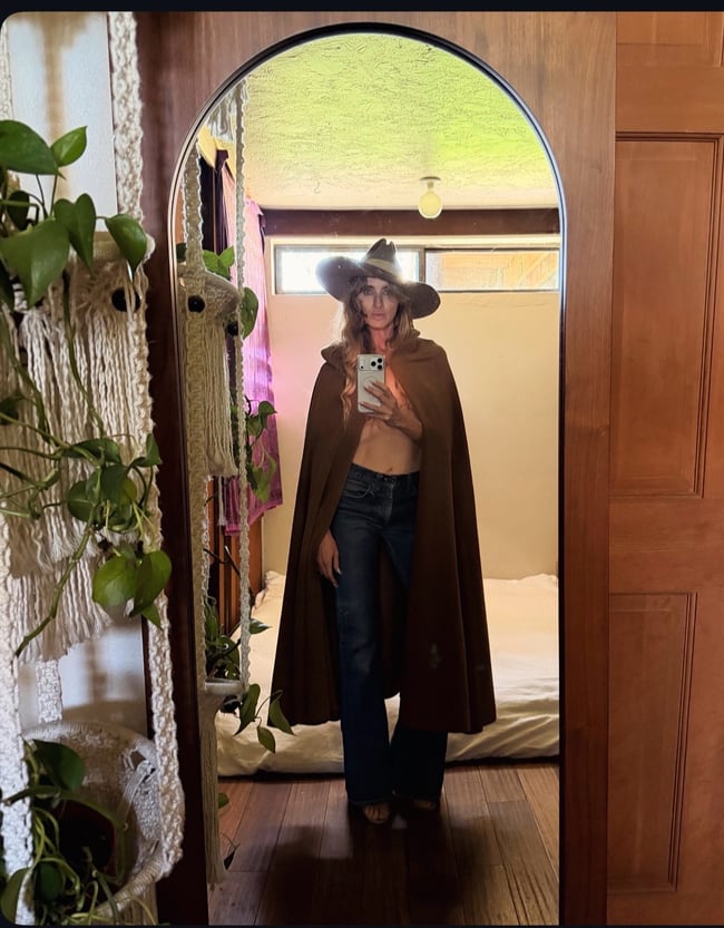 early 1970s Halston cashmere hooded cape coat