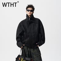 Image 1 of WTHT Fashion Men‘s Plush Spliced Thicken Design Loose Coats Trendy 2025 Autumn Solid Color Laple C