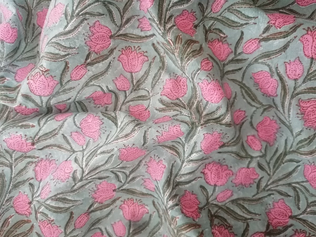 Image of Namasté fabric petites tulipes roses 