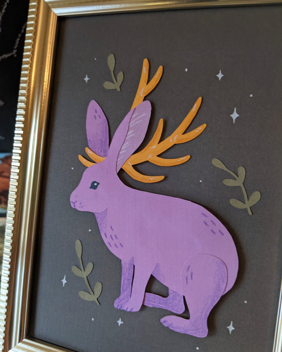 Image of Jackalope cut paper