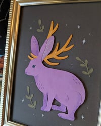 Image 3 of Jackalope cut paper