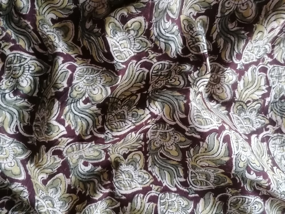 Image of Namasté fabric kalamkari chocolat 