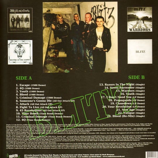 BLITZ "Time Bomb: Early Singles And Demos Collection" LP