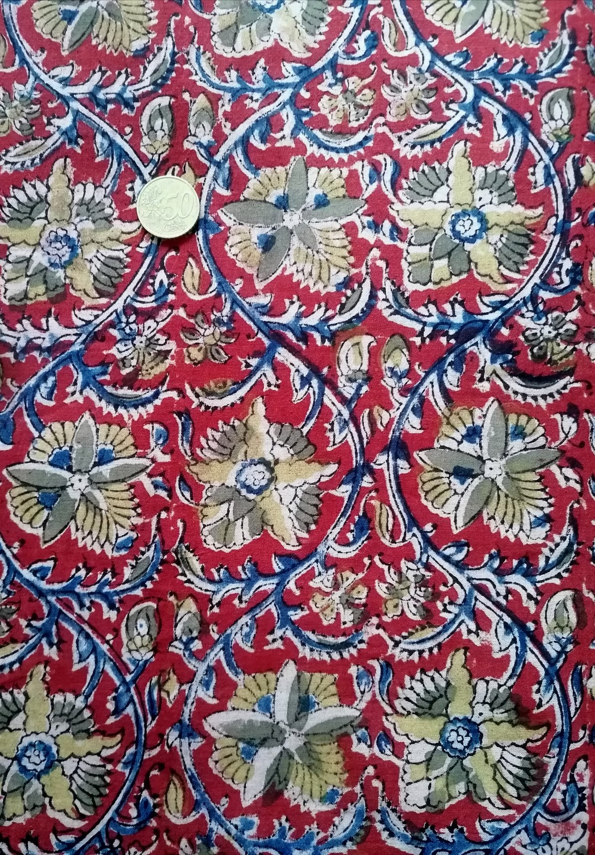 Image of Namasté fabric kalamkari rouge 