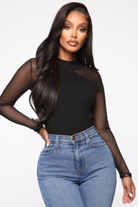 Image 1 of Imagine That Sheer Sleeve Top